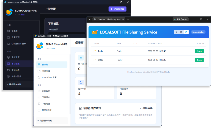 SUMA Cloud-HFS Interface Preview